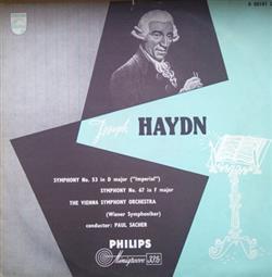 Download Joseph Haydn Paul Sacher, The Vienna Symphony Orchestra - Symphony No 53 In D Major Imperial Symphony No 67 In F Major